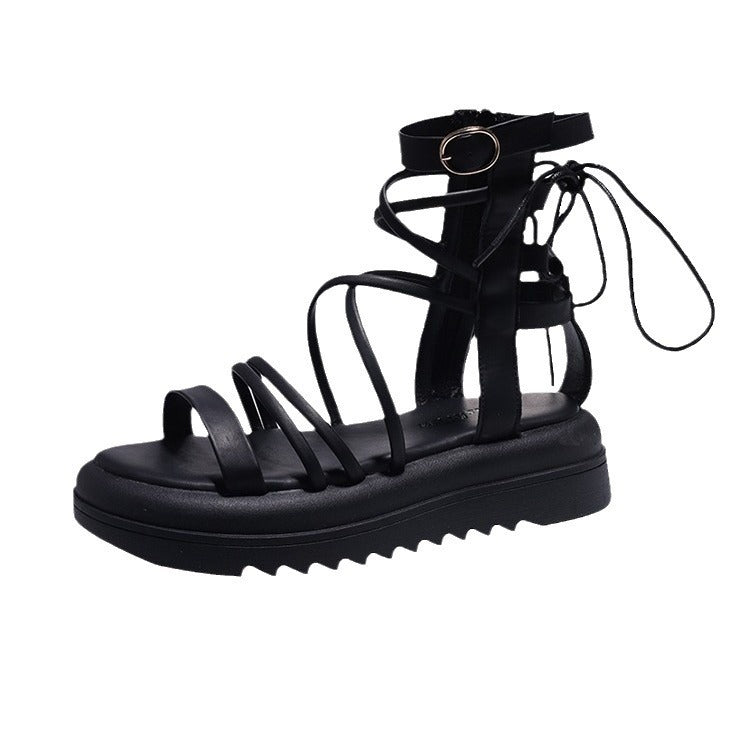 New Fashion Cross Strap High-top Niche Sandal Boots