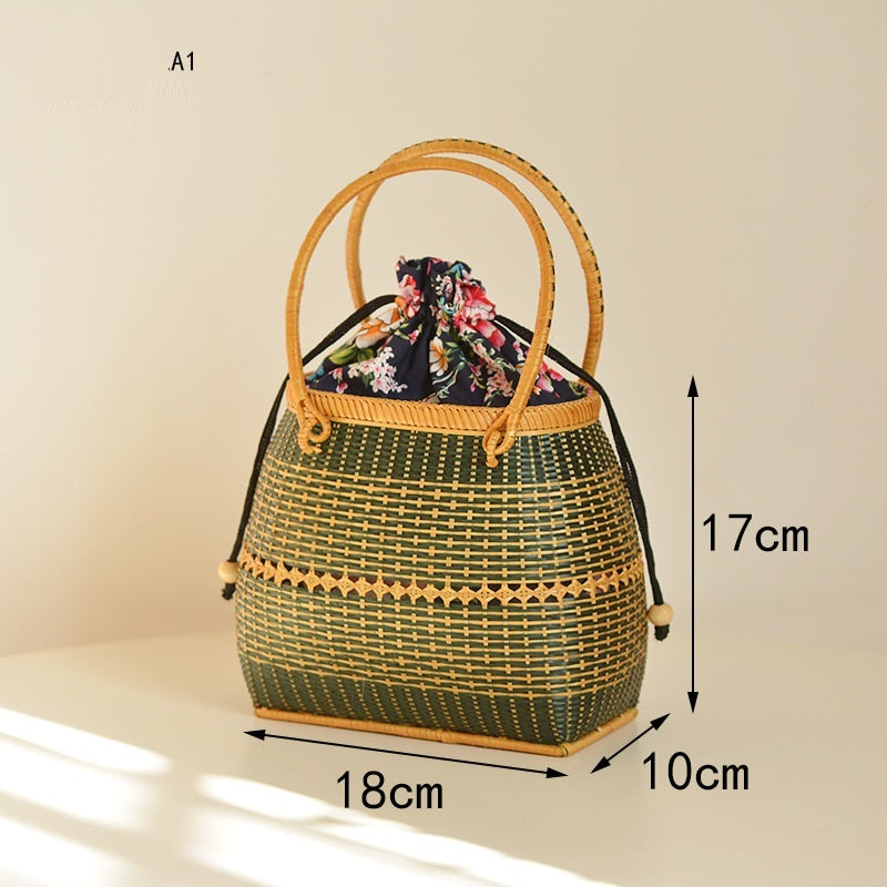 Storage Picnic Travel Hand-woven Bamboo Handbag