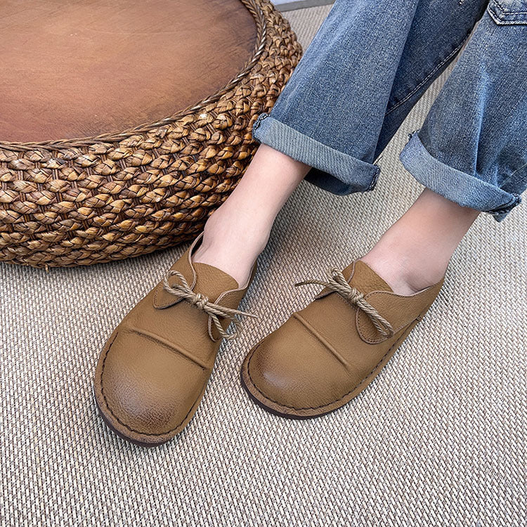 Zapatos casuales de suela suave con cabeza redonda y sencillos a la moda para mujer