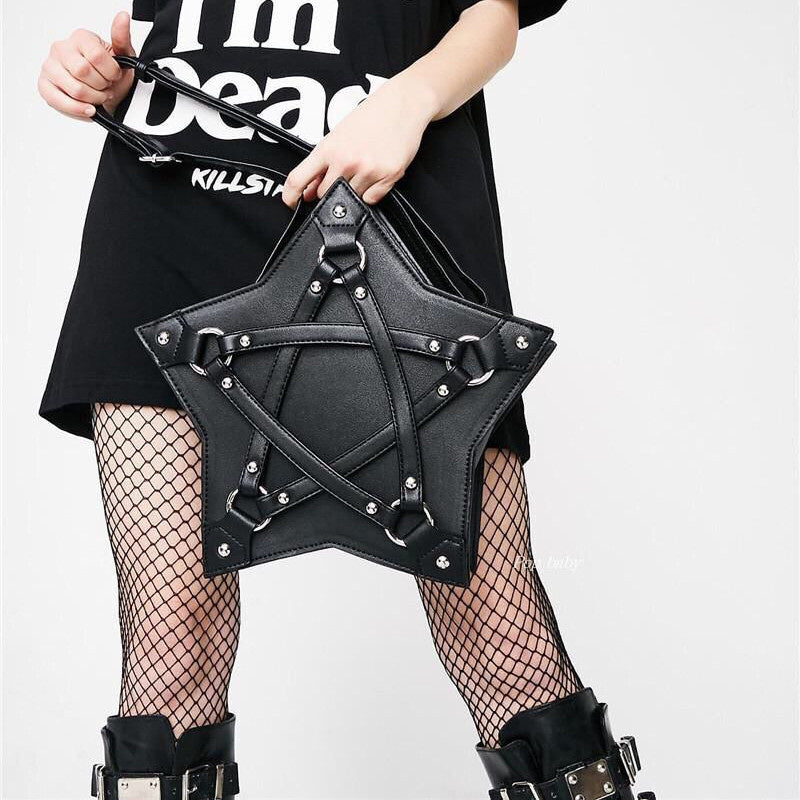 Women's Pentagram Strap PU Leather Shoulder Bag