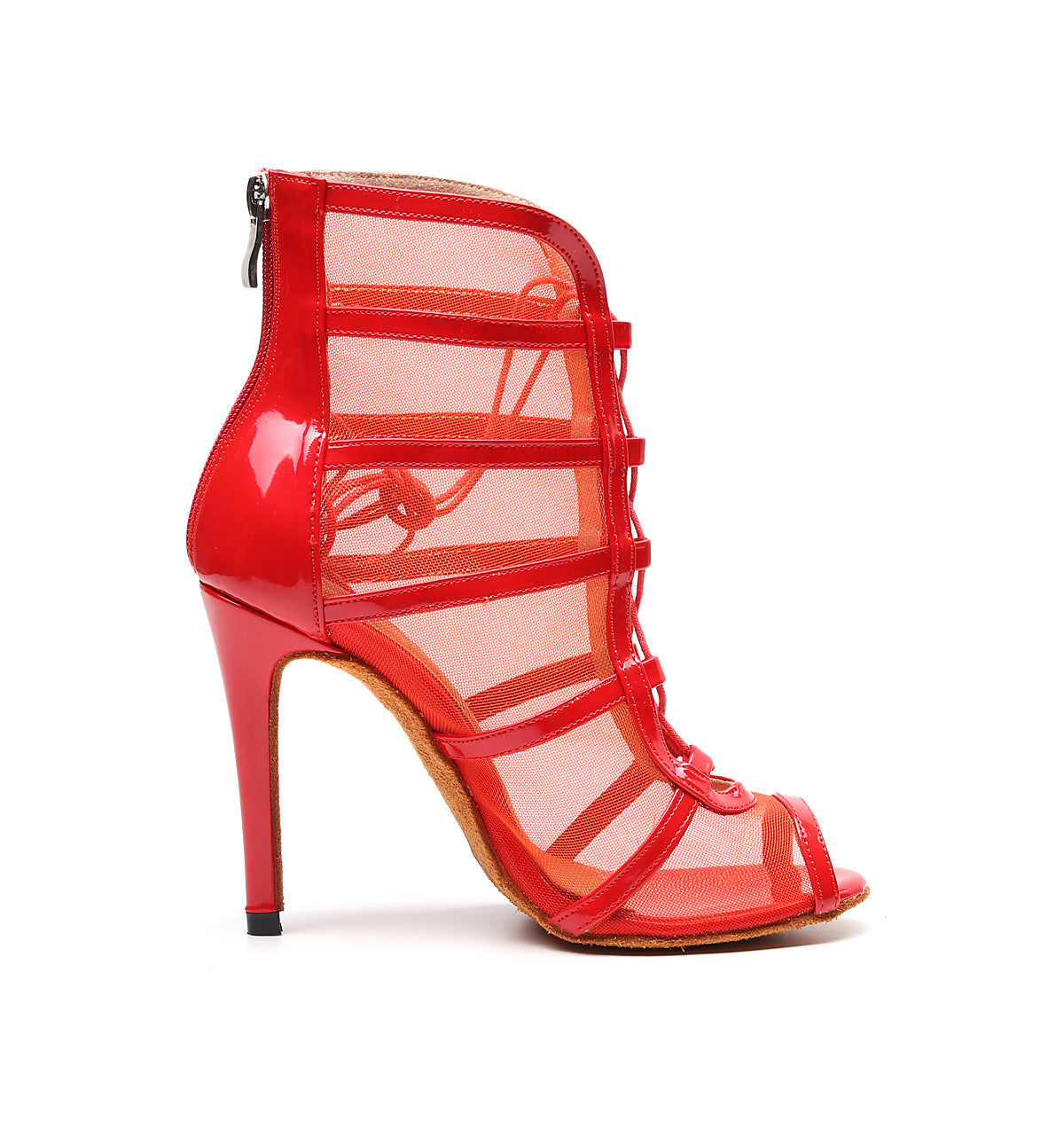 Red Modern High Heel Latin Dance Shoes