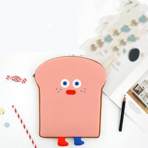 Creative Cute Toast Holding File Bag Notebook