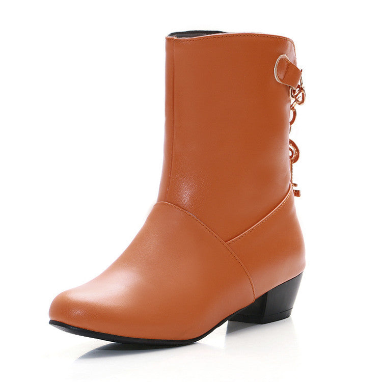 Women's Low-heeled Premium PU Ankle Boots