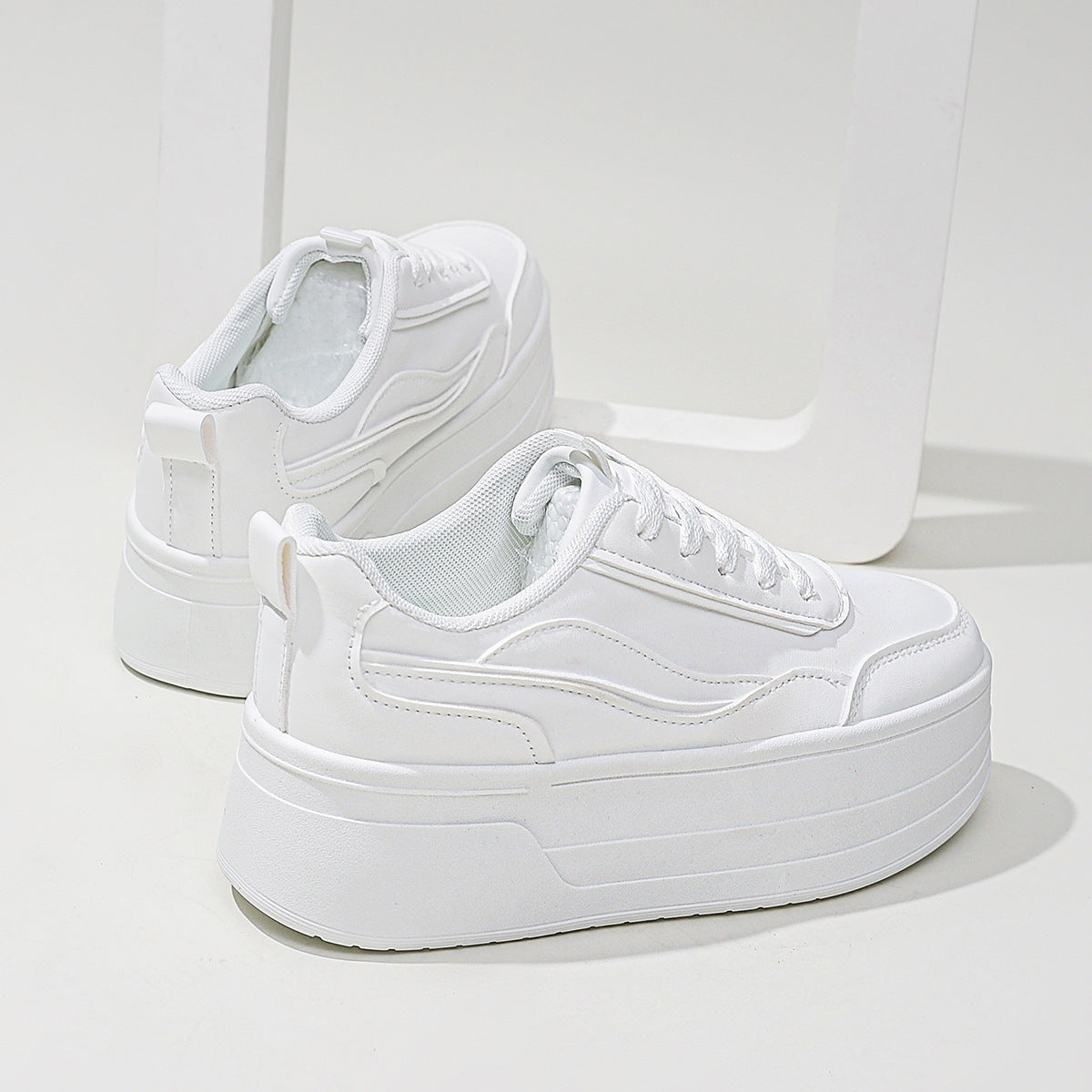 Japanese And Korean Platform Sports White Shoes Heightened Sneakers Casual Women's