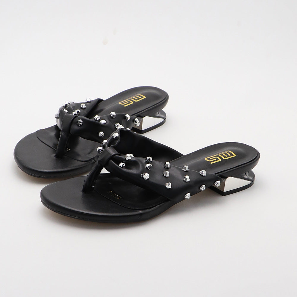 Flip-Flops Rhinestone Flat Slippers All-matching Comfortable Simple