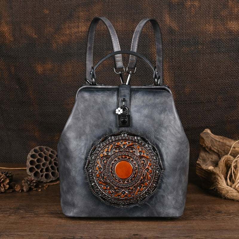 Leisure Travel Retro Embossing Women's Backpack