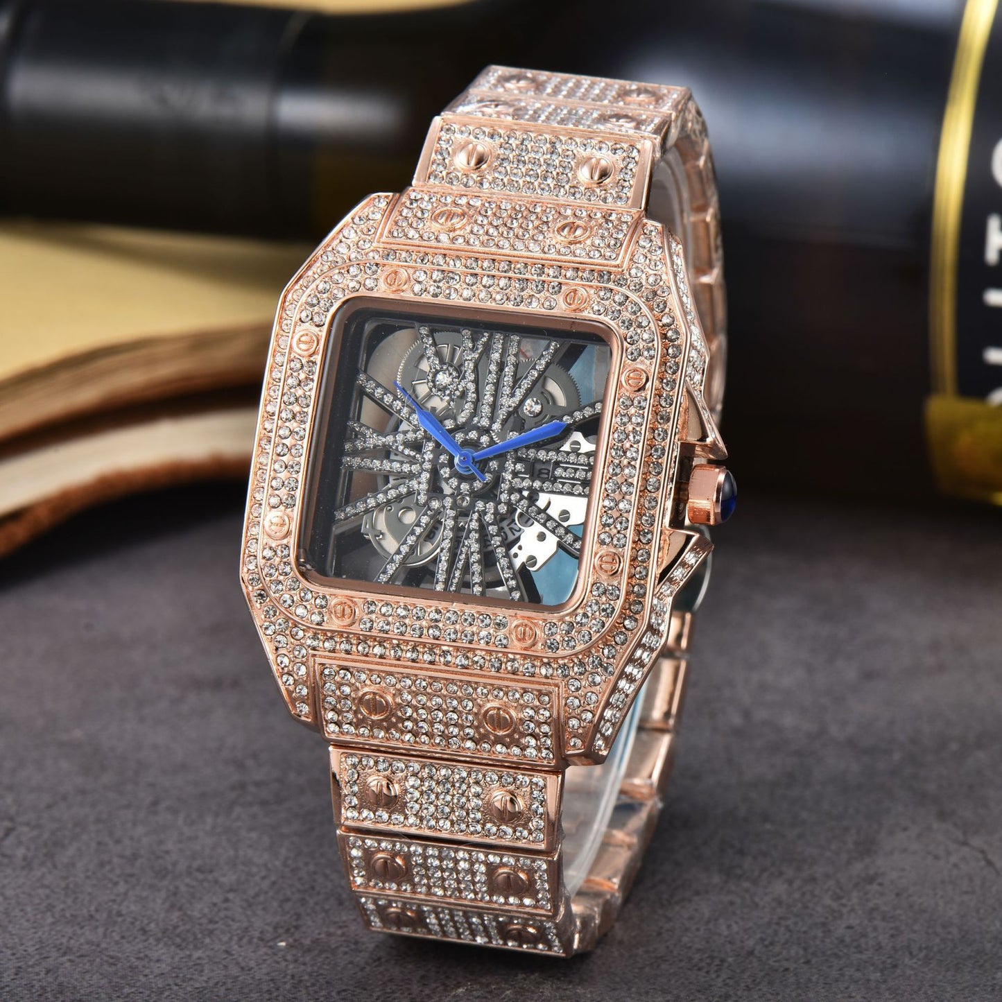 Reloj de mujer con correa de acero y diamantes de moda