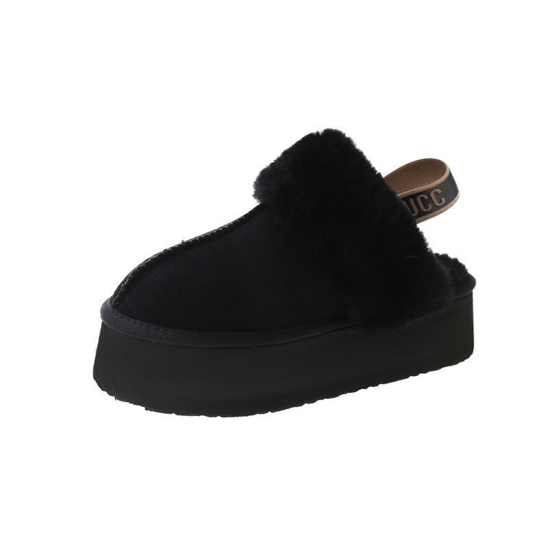 Fur Integrated Platform Snow Boots Toe Cap Non-slip