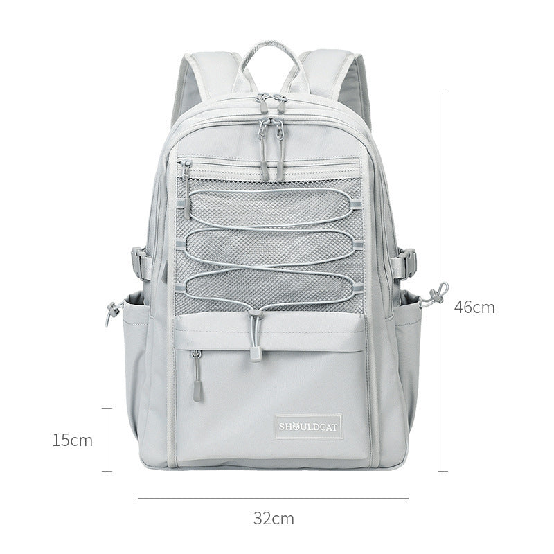 Korean Style Solid Color Simple Large Capacity Backpack