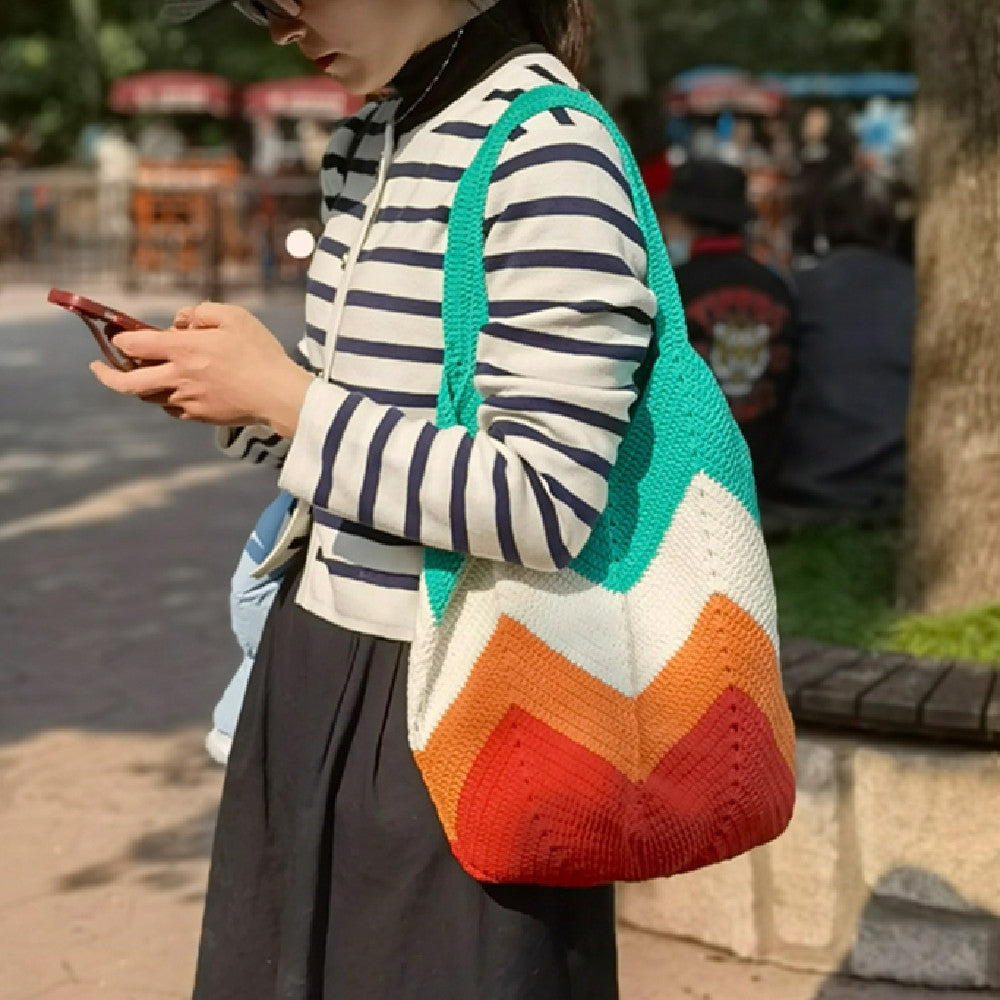 Shoulder Bag Casual Diy Handmade Spring And Summer New Vegetable Basket Woven Bag