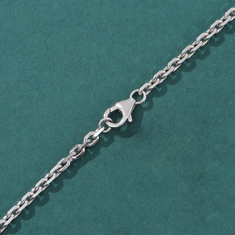 Collar de clavícula gruesa con cadena cruzada para hombre en plata de ley 925