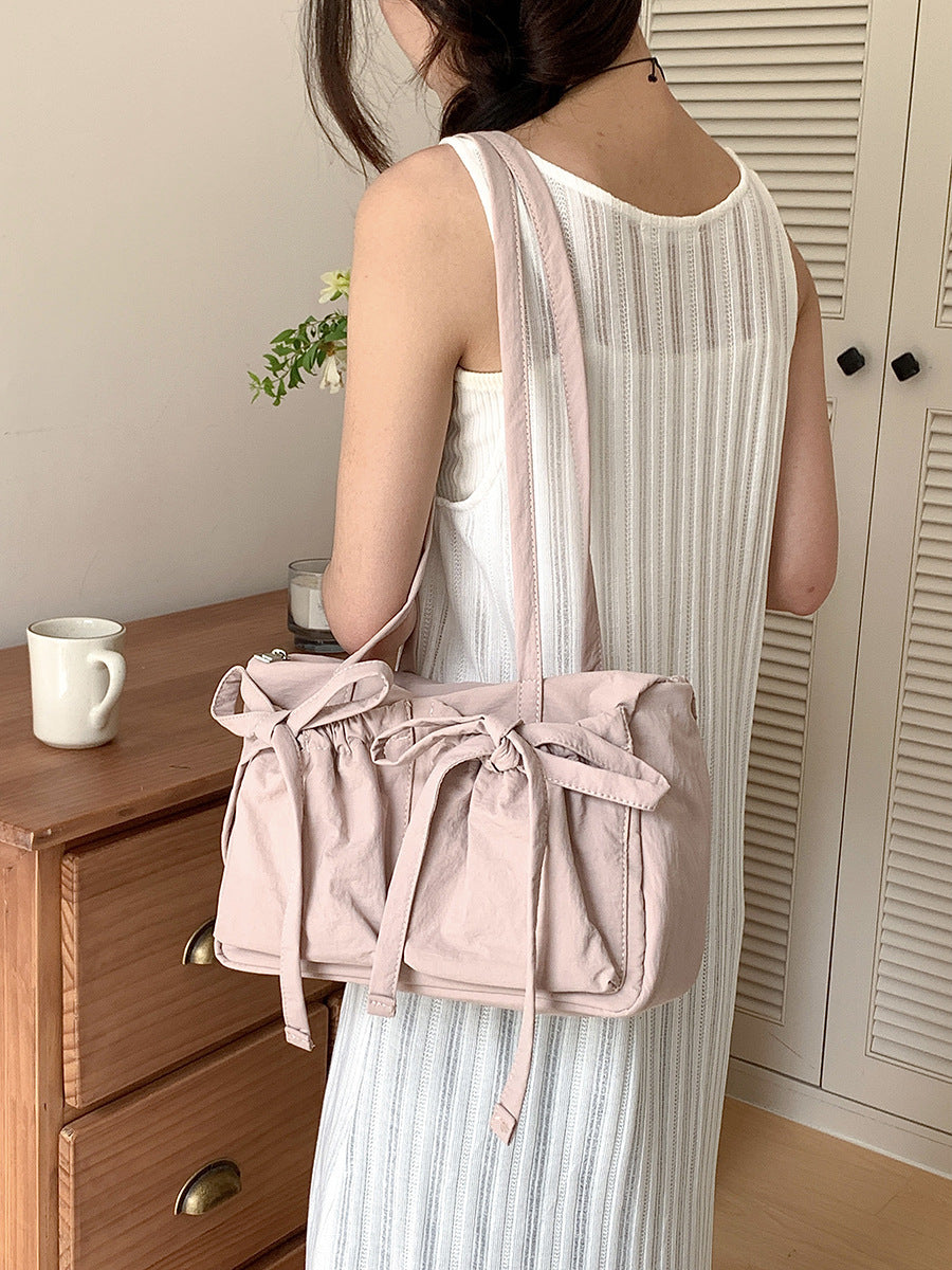 Bolso informal con lazo de gran capacidad para mujer