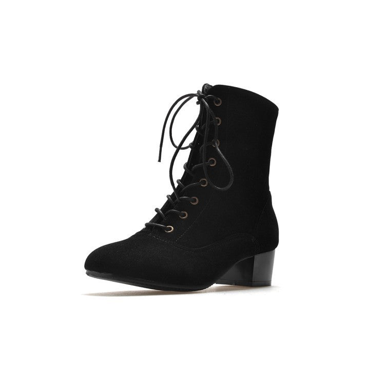 Autumn And Winter Thick Heel Medium Boots Women's Korean Version Pointed