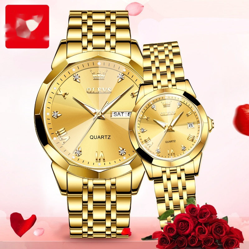 Montre à quartz Cadeau Saint Valentin Montre Couple Homme