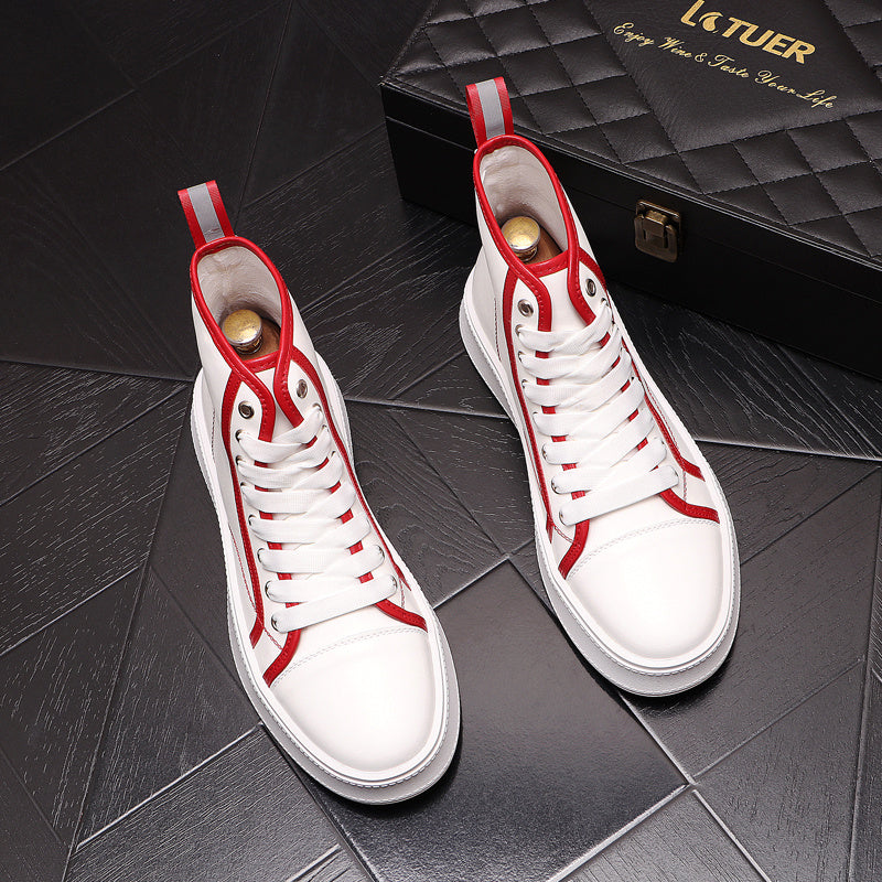 White High Top Board Shoes Men's Net Red Ins