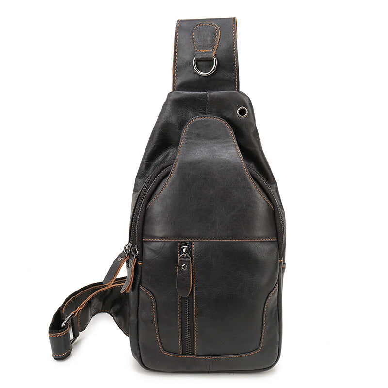 Men's Fashion Head Layer Cowhide Shoulder Crossbody Bag