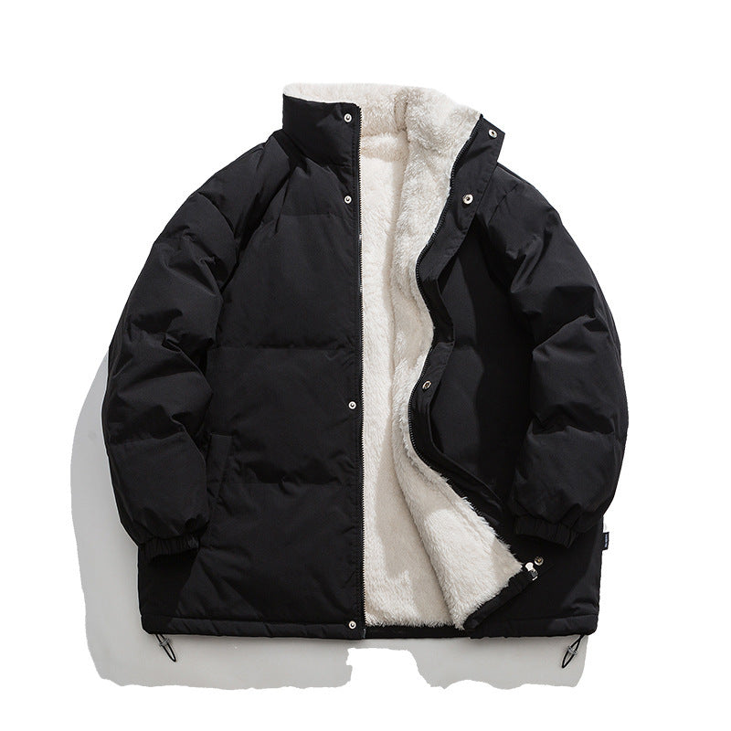 Casual Stand Collar Cotton-padded Jacket Thickened Warm Coat