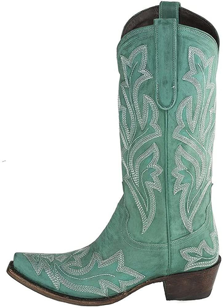 Plus Size Embroidered Pointed Women's Long Rider Boots