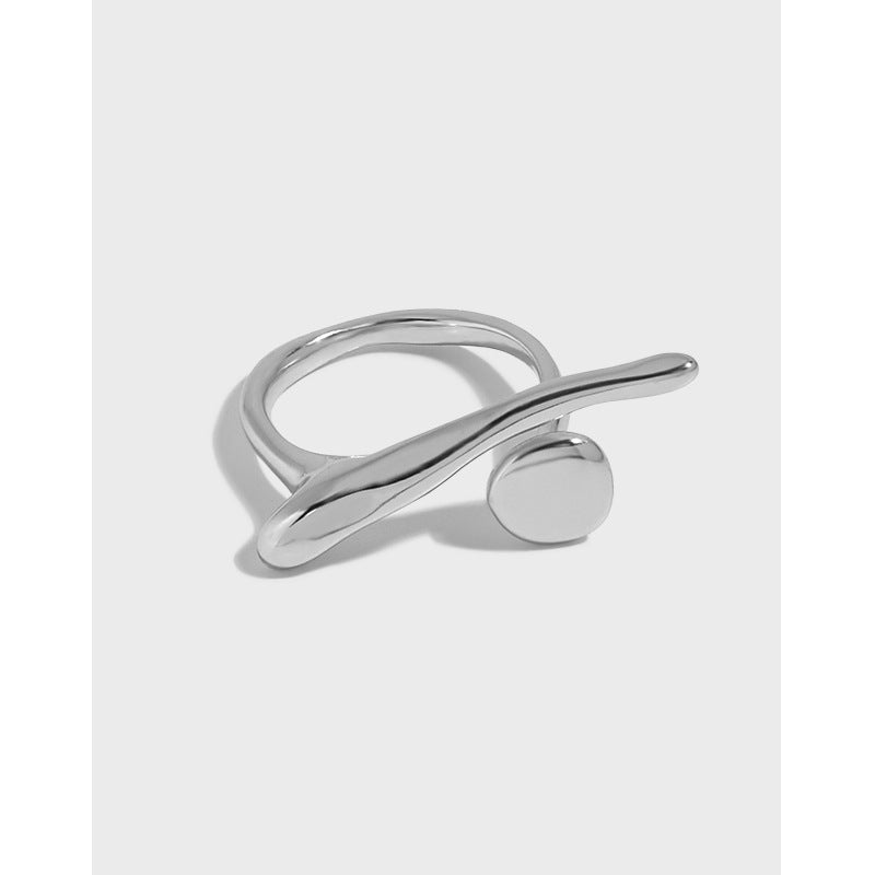 Irregular Surface Irregular Misalignment S925 Openning Silver Ring