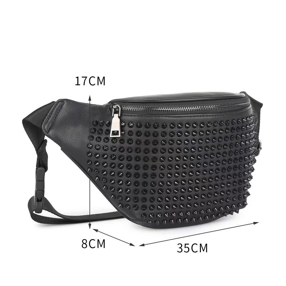 European And American Casual Men's Black Waist Bag