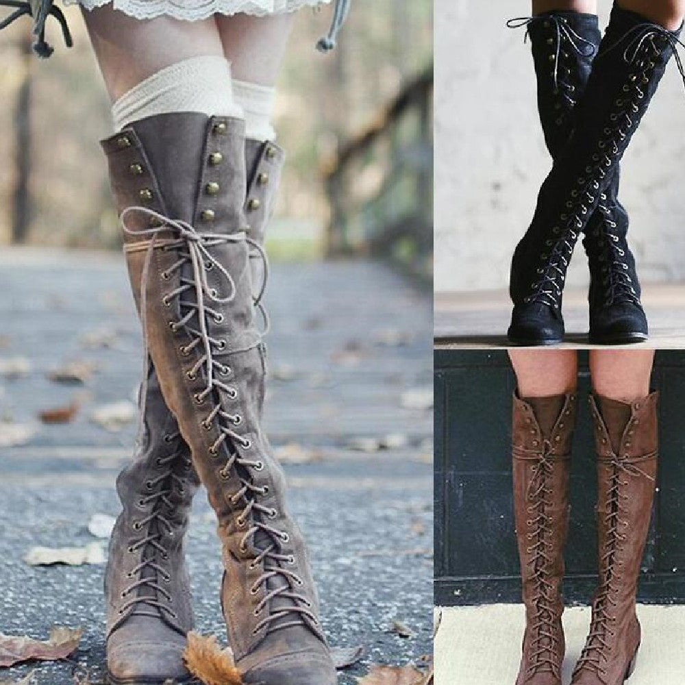 Botas casuales con remaches de moda para mujer