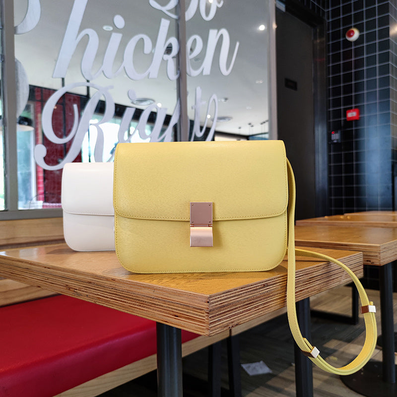 Leather Tofu Bag Box One Shoulder Messenger