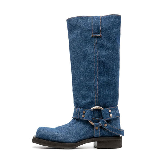 Women's Fashion Denim High Leg Boot