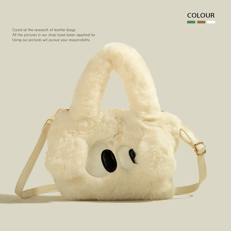 Plush Handbag For Women's One Shoulder Crossbody