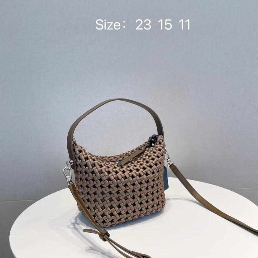 Nylon Hand-woven Lunch Box Handbag All-match Underarm Shoulder Messenger Bag