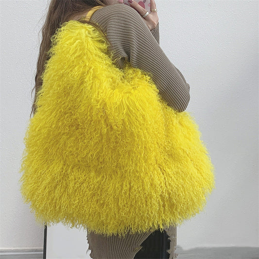 Women's New Beach Wool Fur Plush Bag