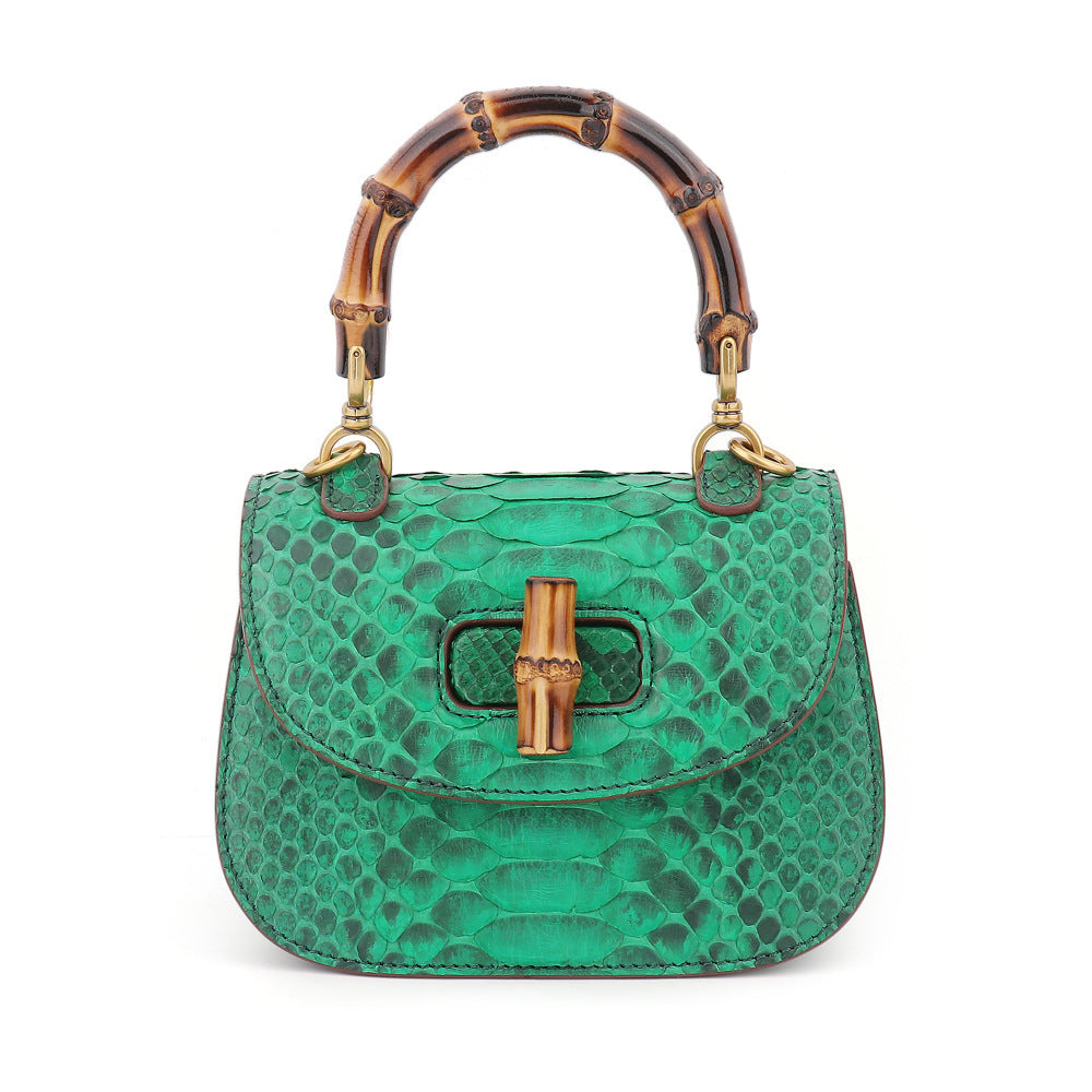 Light luxury python leather women's handmade bag