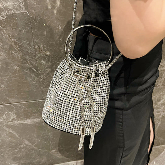 New Women's Rhinestone Handbag With Diamond Chain Tassel