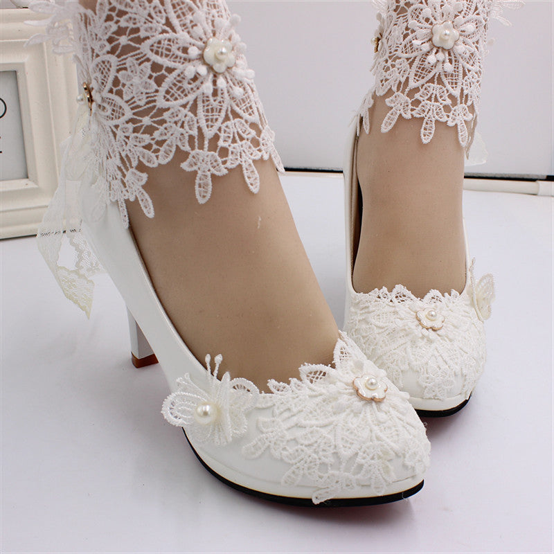 Bridal White Plus Size High Heels