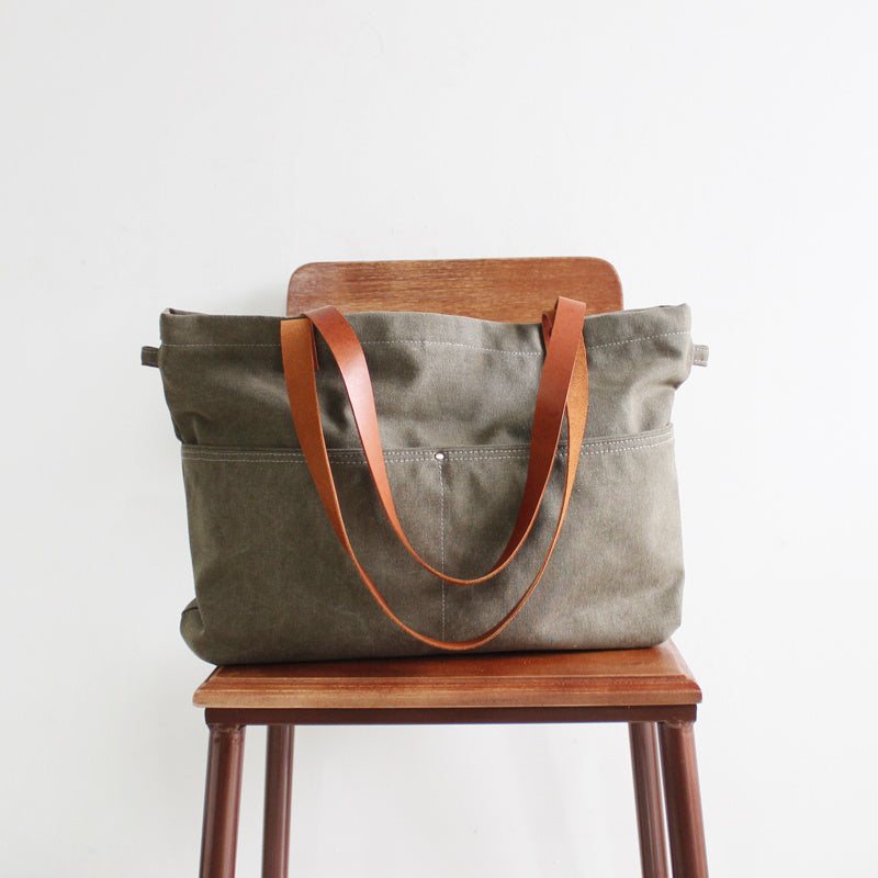 Korean Style Retro Army Green Canvas Bag