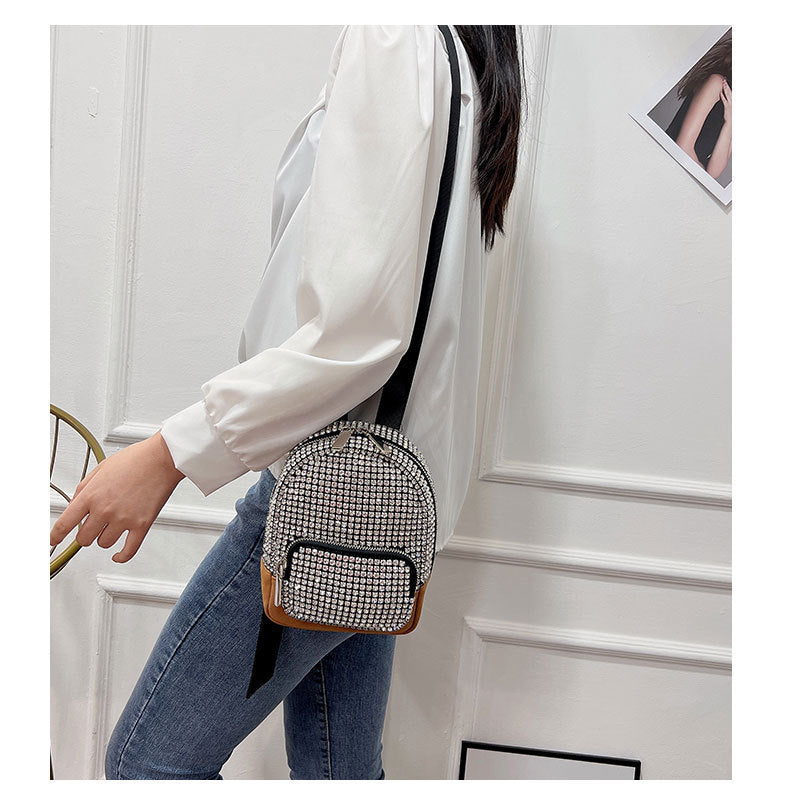 Women's Mini Diamond Rhinestone Crossbody Backpack