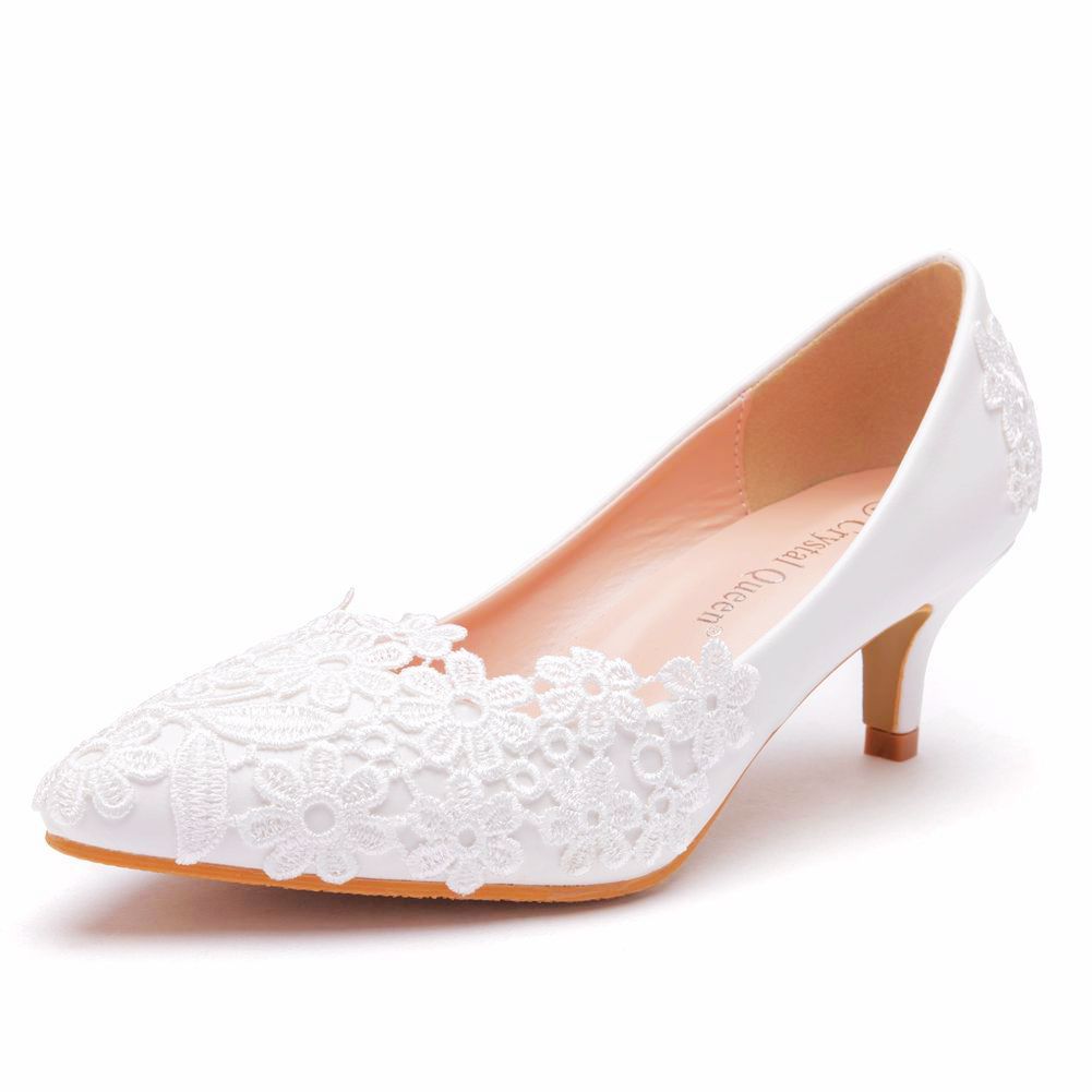 Women's Fashion Simple Lace Flower Wedding Shoes