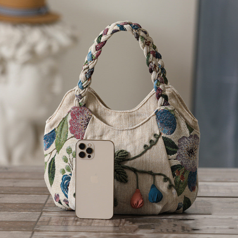 Retro Style Fabric Ethnic Style Woven Handbag