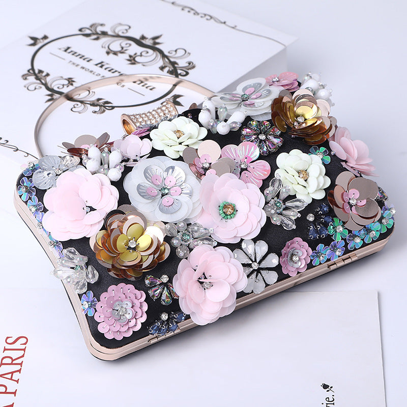 New Handmade Flower Dinner Embroidered Women's Bag