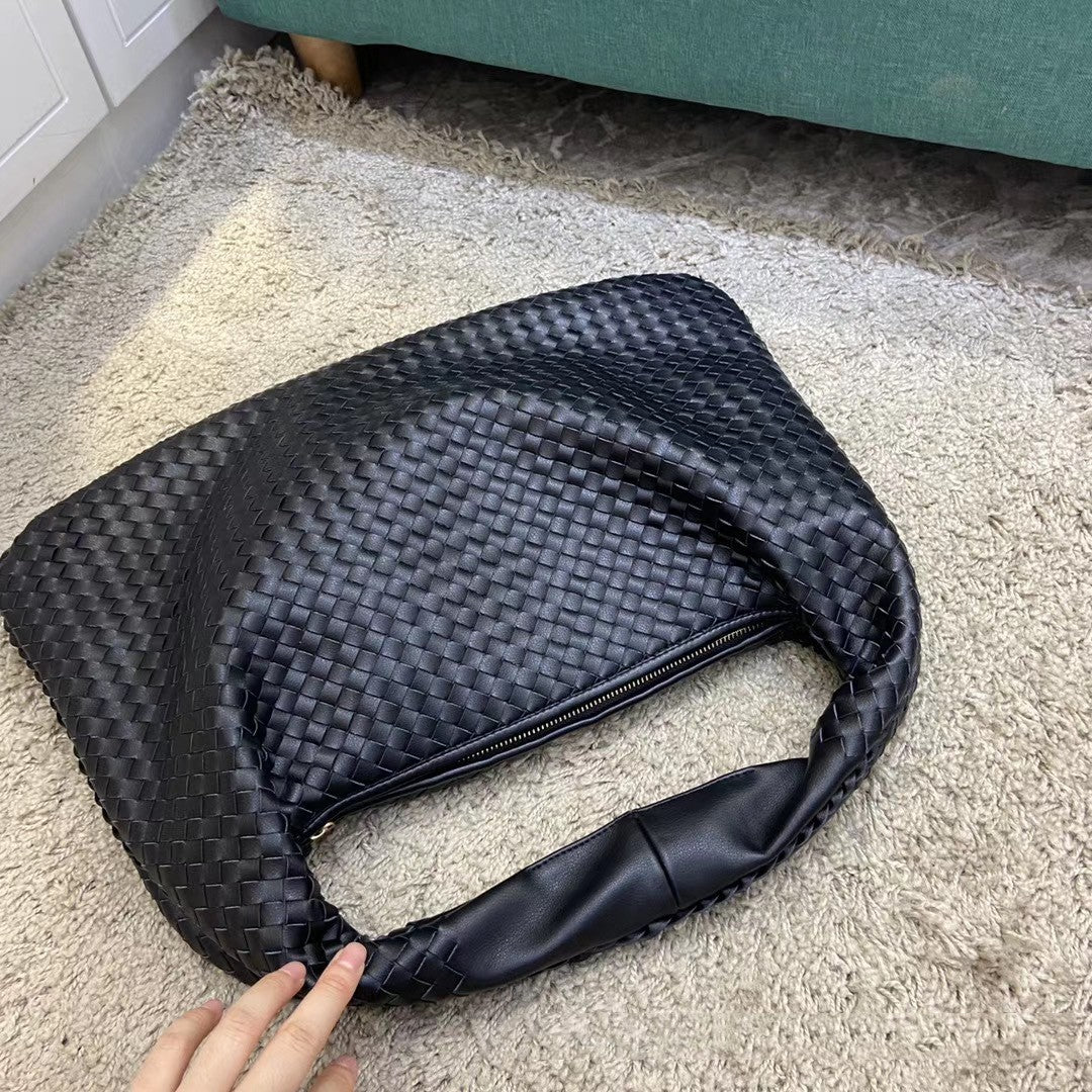 Bolso tejido para mujer, bolso de hombro de gran capacidad