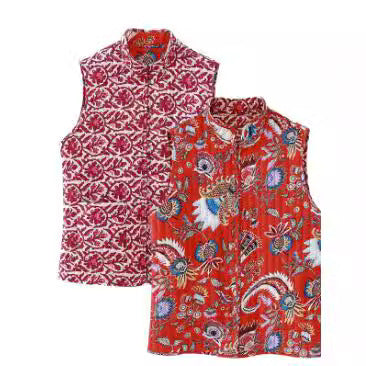 Autumn Versatile Double-sided Quilted Printed Vest