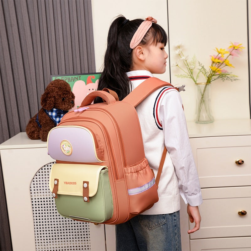 New Primary School Student Burden Relief Spine Protection Schoolbag Multi-compartment Scratch-resistant Wear-resistant Backpack