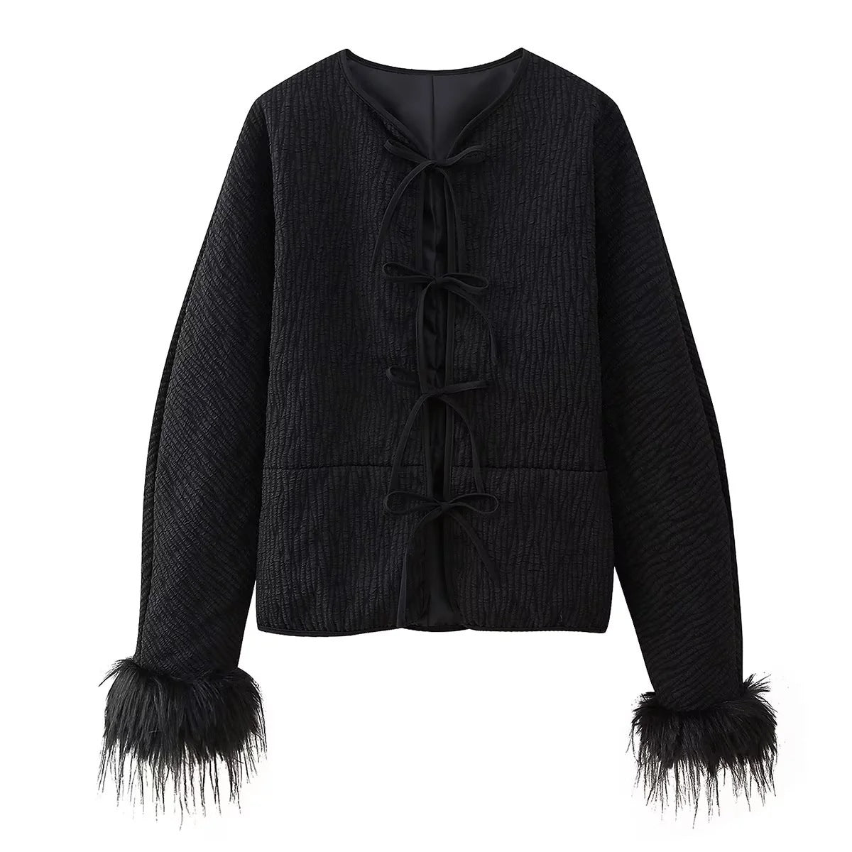 Cuff Fur Stitching Cotton Jacket