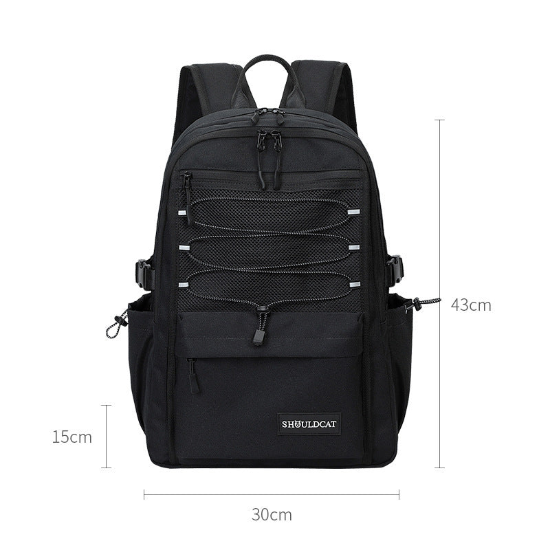 Korean Style Solid Color Simple Large Capacity Backpack