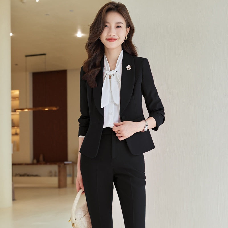 Rose Red Suit Lightly Mature High-end Temperament Business Wear Small Suit Interview