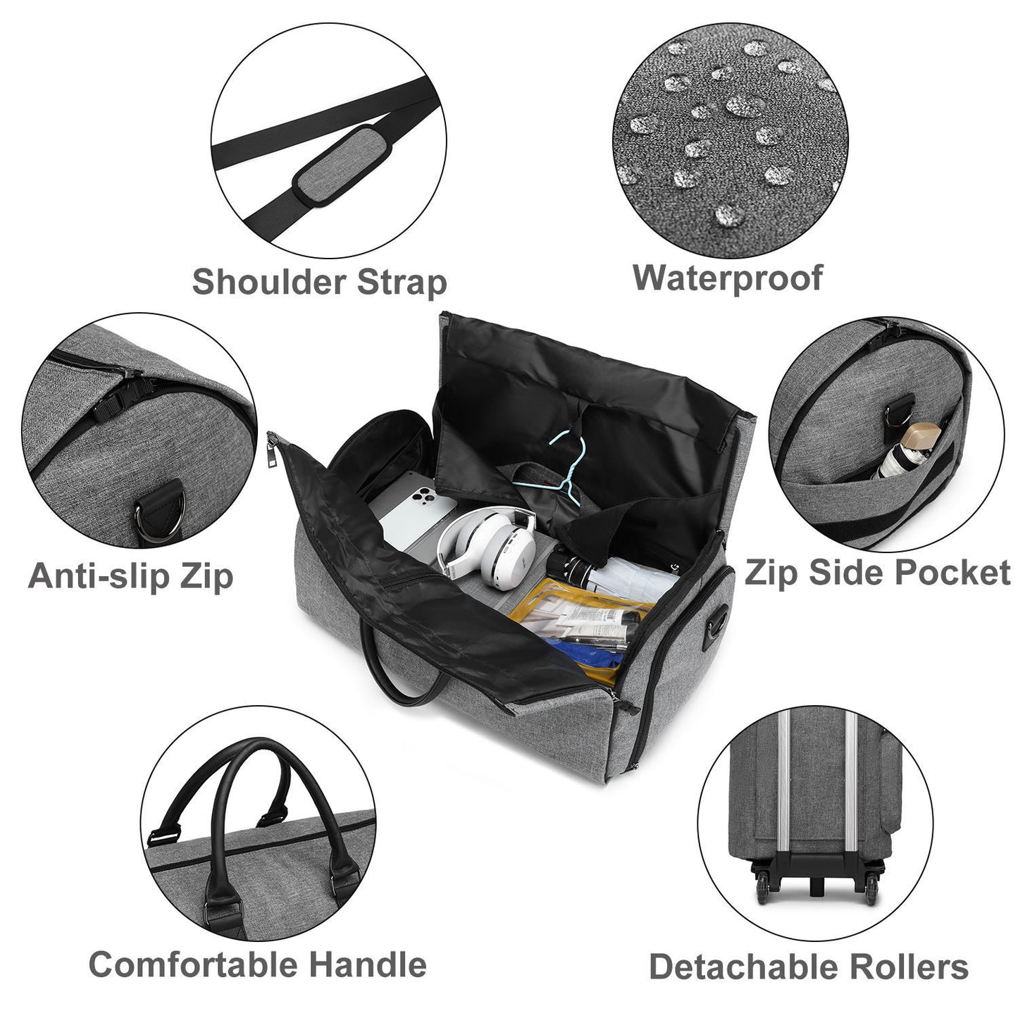 Handheld Travel Folding Lever Bag With Large Capacity