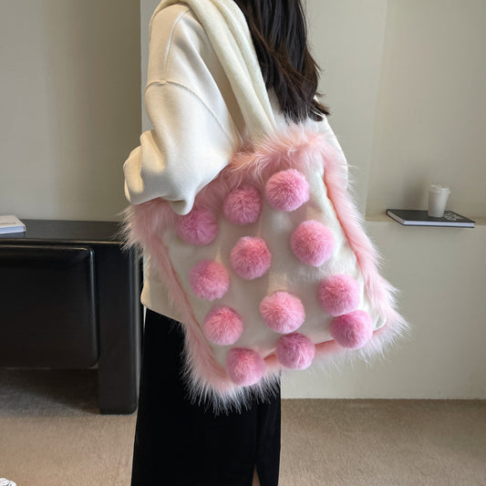 Lindo bolso de peluche de moda para mujer