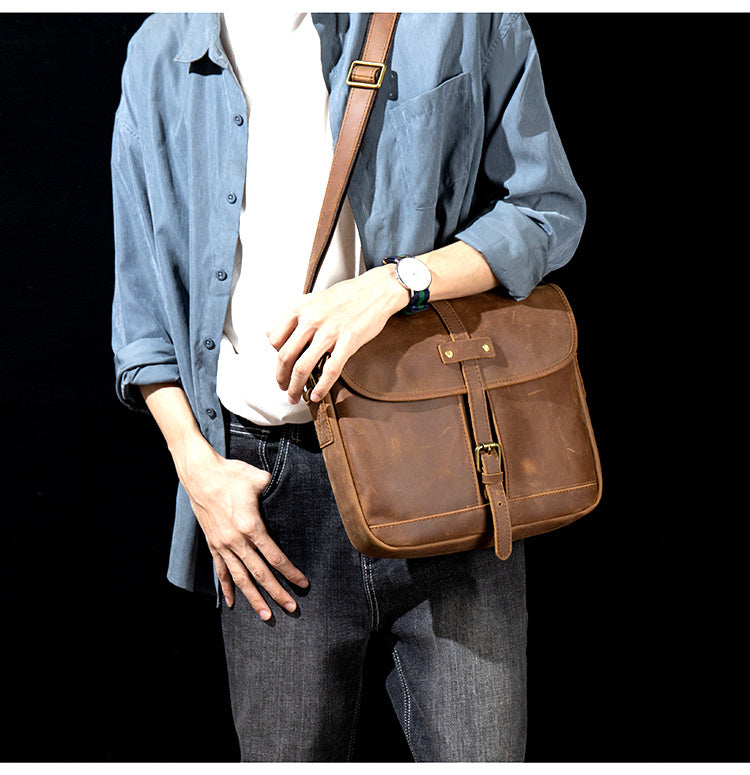 Handmade Genuine Leather Crossbody Shoulder Bag European And American Fashion