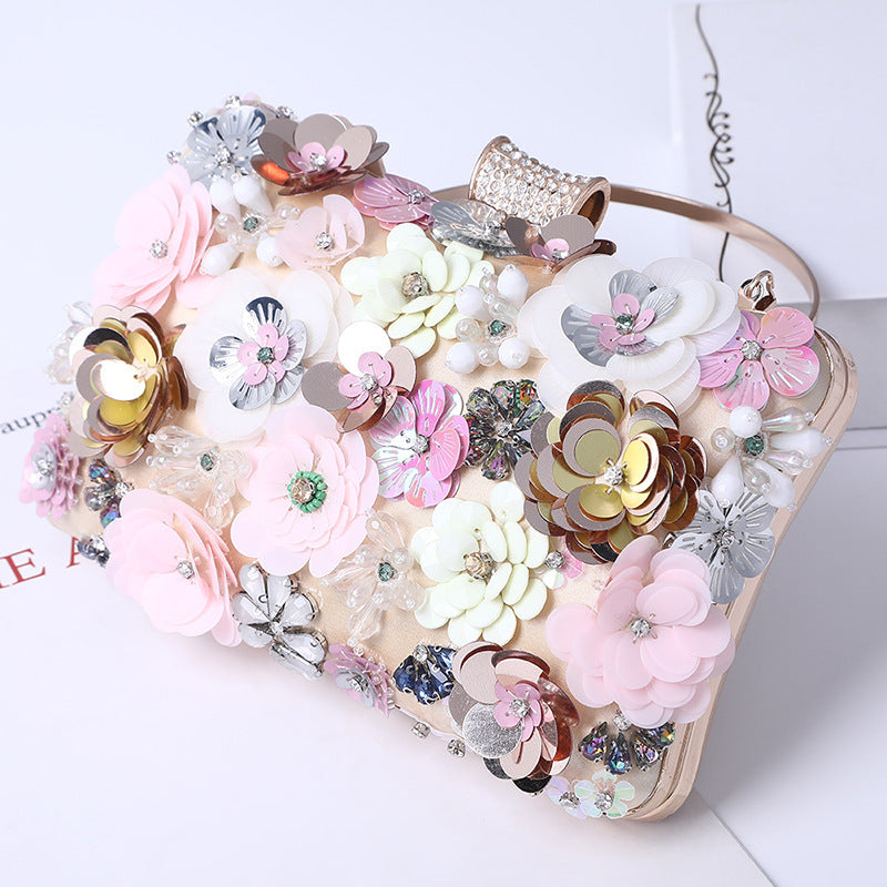 New Handmade Flower Dinner Embroidered Women's Bag