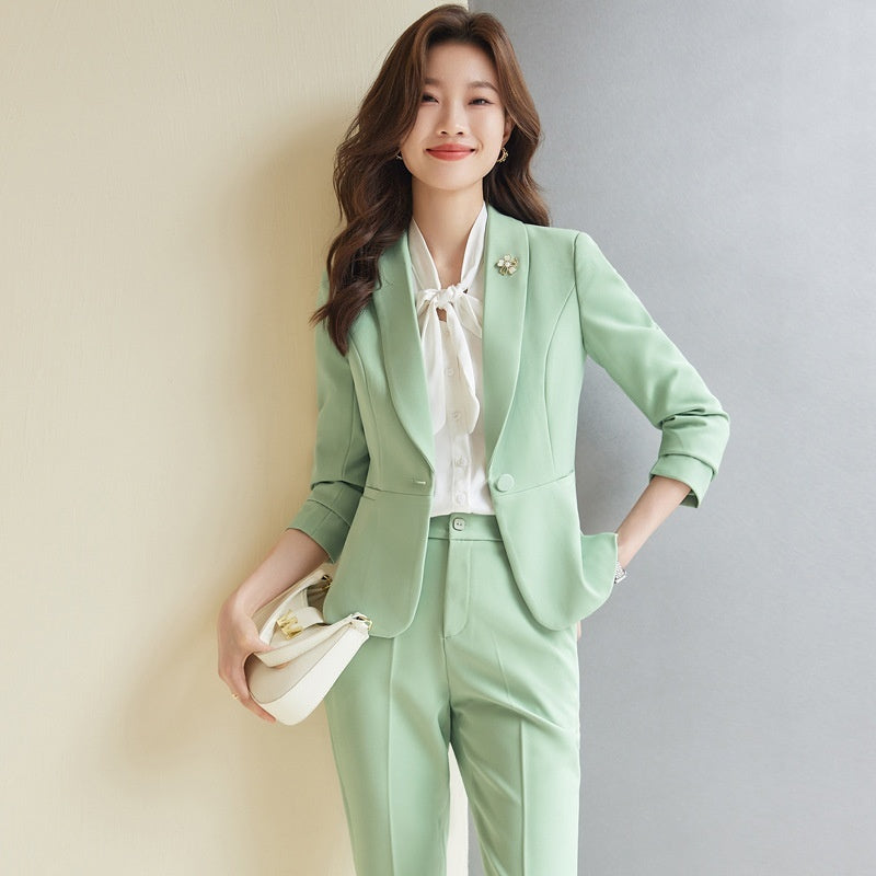 Rose Red Suit Lightly Mature High-end Temperament Business Wear Small Suit Interview