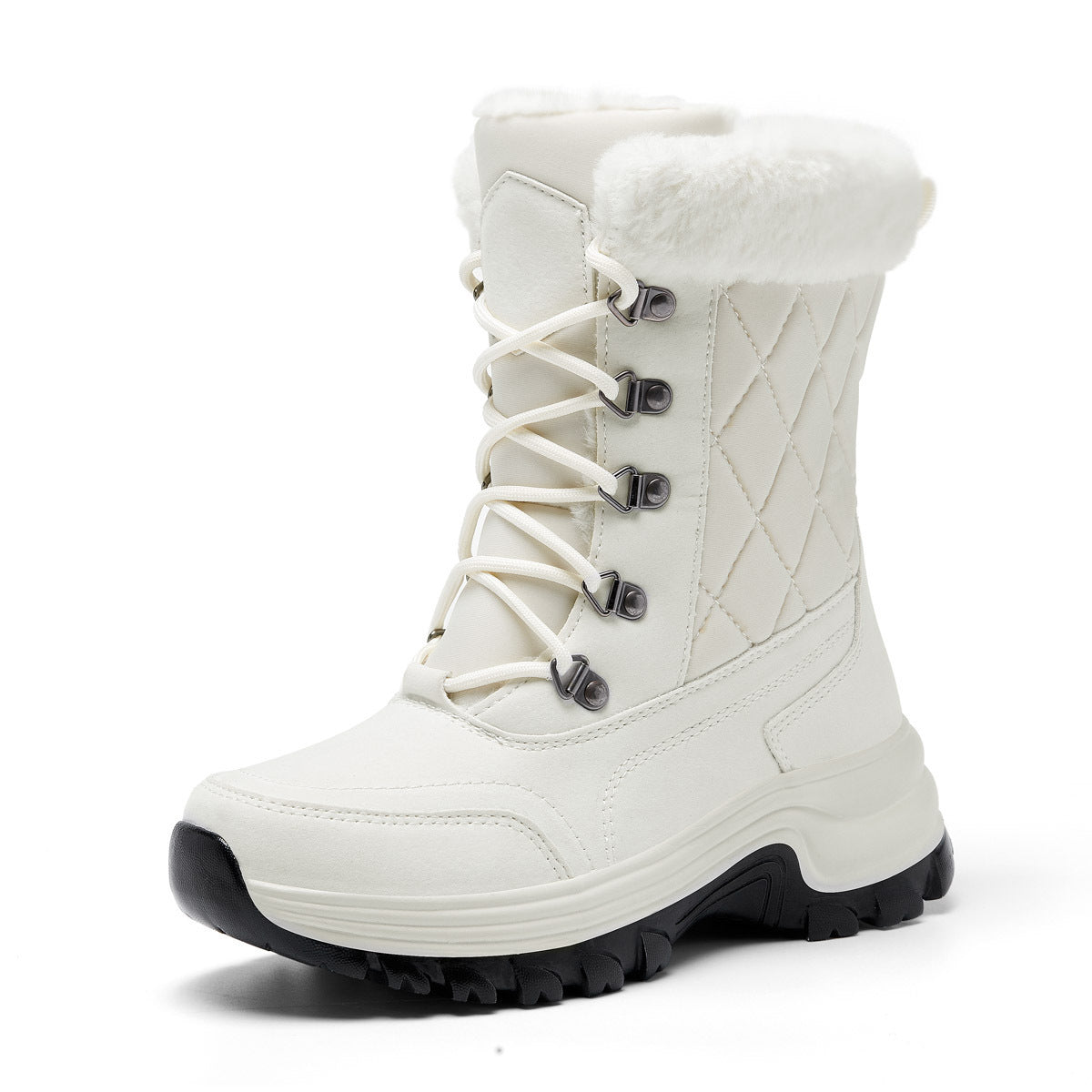 Botas de nieve de invierno para mujer, de caña alta, cálidas, con forro polar, gruesas y cómodas